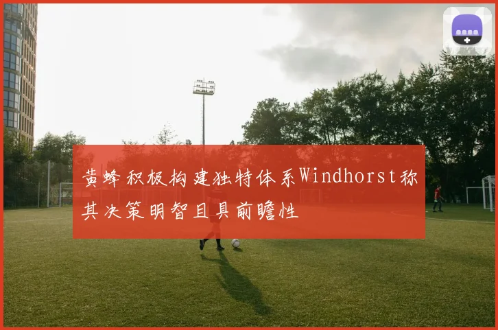 黄蜂积极构建独特体系Windhorst称其决策明智且具前瞻性